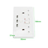 Double Wall UK Plug Socket 2 Gang 13A + 3 USB Charger Port Outlets Plate UK