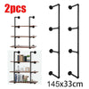 Iron Pipe Shelf Retro DIY Wall Mounted Bracket 2Pcs 3 Tiers Industrial Floating