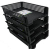 4 Tier Stackable Desk Black A4 Letter Tray Filing Document Organiser Form Paper