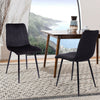Set of 2 Velvet Dining Chairs Soft Padded Seat Metal Legs Modern Office Kitchen