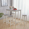 Pine Wood Dining Set in Table+ 4 Chairs Stools Grey/White Kitchen Home Furniture