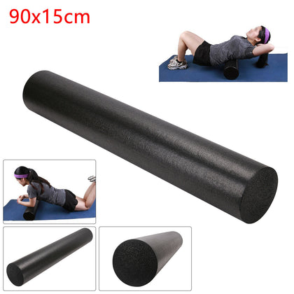 90CM Yoga Foam Roller Pilates Exercise Fitness Physio Gym Massage Rehab Injury