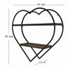 Heart Shaped Metal & Wood Wall Hanging Shelf Unit Rustic Home Decor Display