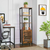 Rustic Tall Cabinet Industrial Shelving Unit Vintage Display Cupboard Bookcase