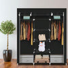 69" Portable Clothes Fabric Wardrobe Double Rod Storage Organizer