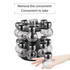 Revolving Rotating Plastic 16 Jar Spice Rack Storage Glass Jars & Chrome Lids