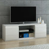 120cm Modern TV Unit Cabinet Stand White High Gloss Doors & Matt body FREE LED
