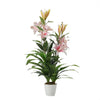 Outdoor Artificial Lily Tree Faux Flower Garden Indoor Plant Office With Pot