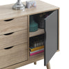 Scandinavian Large Sideboard Nordic Retro Cupboard Unit Scandi Buffet Grey White