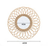 Rose Rattan Wall Mirror Round Flower Hanging Boho Willow Wicker Weave Frame Deco