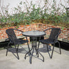 Black Wicker Bistro Set Table Chair Patio Garden In/Outdoor Furniture Diner Home