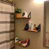 3 Sets Corner Wall Shelves Industrial Style Metal Wood Floating Shelf Storage