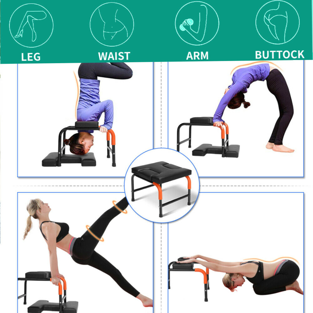 Yoga Inversion Chair Headstand Bench Exercise Fitness Stool Workbench ...