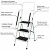 3 Step Ladder With Safety Handrail Foldable Safety Non Slip Matt Safe Heavy Duty