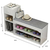 Modern Shoe Bench Stool Fashion Sofa Bench Change Shoe Storage Shoe Rack W/Drawe