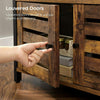 3 Tier Wooden Industrial Style Book Shelf Cabinet Case Display Rack Unit 2 Door