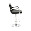 2 × Bar Stools Leather Chairs Breakfast Chairs Swivel Gas Lift Kitchen Cushioned