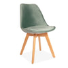 Tulip Pyramid Velvet Dining Chair Upholstered Seat With Solid Wooden Legs