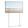 White No Drill Floor TV Stand Tall with Bracket Mount 32-100" Height Adjustable