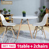 80cm Round Dining Table and 2/4 Chairs Set Patchwork Fabric Lounge Padded Tub