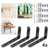 4X Heavy Duty Cast Iron Wall Mounted L Shaped Angle Shelf metal Bracket Supports