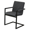 2 Pcs Faux Leather Dining Chairs Armchairs Office Kitchen Brown Grey Industrial