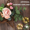 Artificial Door Wreath Hanging Rose Peony Flower Garland Fake Plant Home Decor