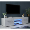 Grey/White Large TV Unit Stand Cabinet High Gloss Drawers Storage LED Sideboard