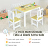 4PCS Kids Table & Chair Set 2-In-1 Wooden Toddler Activity Furniture Storage Box
