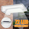 Solar Lights Powered 72LED Wall Security Sensor PIR Motion Garden Outdoor Lamps