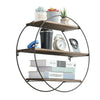 Metal Frame Round Wall Floating Ledge Shelf Book Storage Spice Rack Home Decor
