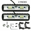 2Pcs 6 Inch 48W LED Work Lights Bar Flood Fog Lamp Offroad Driving Truck SUV ATV
