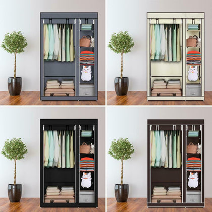 Canvas Material Wardrobe Storage Large Fabric Portable Dust Proof Cover