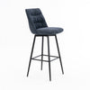 EVA VELVET BREAKFAST BAR STOOL SWIVEL PADDED SEAT METAL LEGS KITCHEN SET OF 2