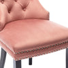 Dining Chairs Velvet Studded Fabric Lounge Padded Accent Side Chair Home Kitchen