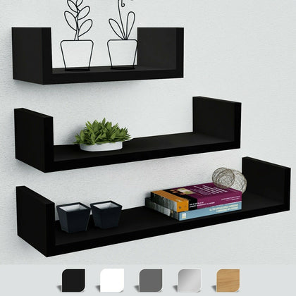 Floating Shelves Wall shelf Unit decor Display Storage book Wood mounted Hanging