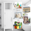 Wooden Bathroom Cabinet Freestanding Cupboard Storage W/ Door & Adjustable Shelf