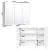900mm 3 Doors Mirror Cabinet Bathroom Wall Mounted Storage Cupboard Shelves
