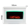 34 Inch Electric Fireplace Heater White MDF Fire Suite with Remote Control 1800W