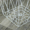 WHITE METAL WIRE WOODEN SQUARE TABLE STORAGE BASKET LOFT LIVING HOME FURNITURE