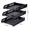 3 Tier Office Filing Trays Desk Organiser A4 Document Paper Rack Folder Storage