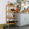 Storage Shelves Bamboo Floor Shelving Unit 4 Tier Display Rack for Kitchen Room