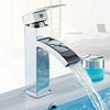 Waterfall Bathroom Taps Cloakroom Chrome Basin Mixer Tap Faucet Brass With Waste