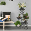 Wrought Iron Outdoor Indoor Pot Plant Stand Garden Decor Round Flower Rack Metal