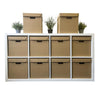 Pack of 10 Strong Cardboard Cube Storage Boxes with Lid and Handles