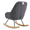 Linen Rocking Chair Lounge Armchair Relaxing Soft Seat Wood Curved Leg Fireside