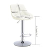 2pcs Cream MADRID Gas Lift Faux Leather Bar Stools Home Kitchen Breakfast Bar