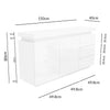 Large White Gloss Sideboard with LEDs - Vivienne TIFF026