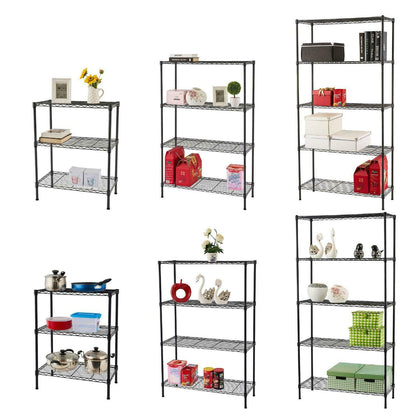3/4/5 Tier Metal Wire Shelving Kitchen Storage Rack Holder Organiser Shelf Unit