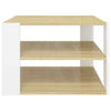 Coffee Table Oak & White 60x60x40cm Chipboard Living Room Quality Unit